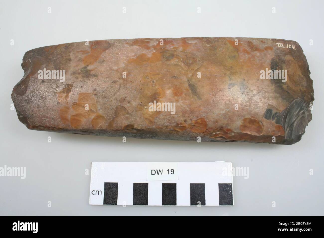 Flint tool, tool, stone, flint, 21.5 x 8 x 3.9 cm, prehistoric, Denmark, Sjaeland, unknown, unknown Stock Photo