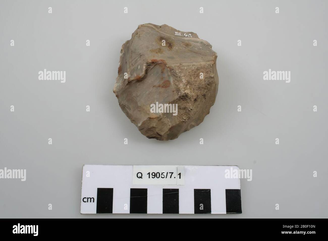 Flint stone, flintstone, stone, flint, 8 x 7,2 x 3,2 cm, prehistory, Belgium, unknown, unknown, Rullen Stock Photo