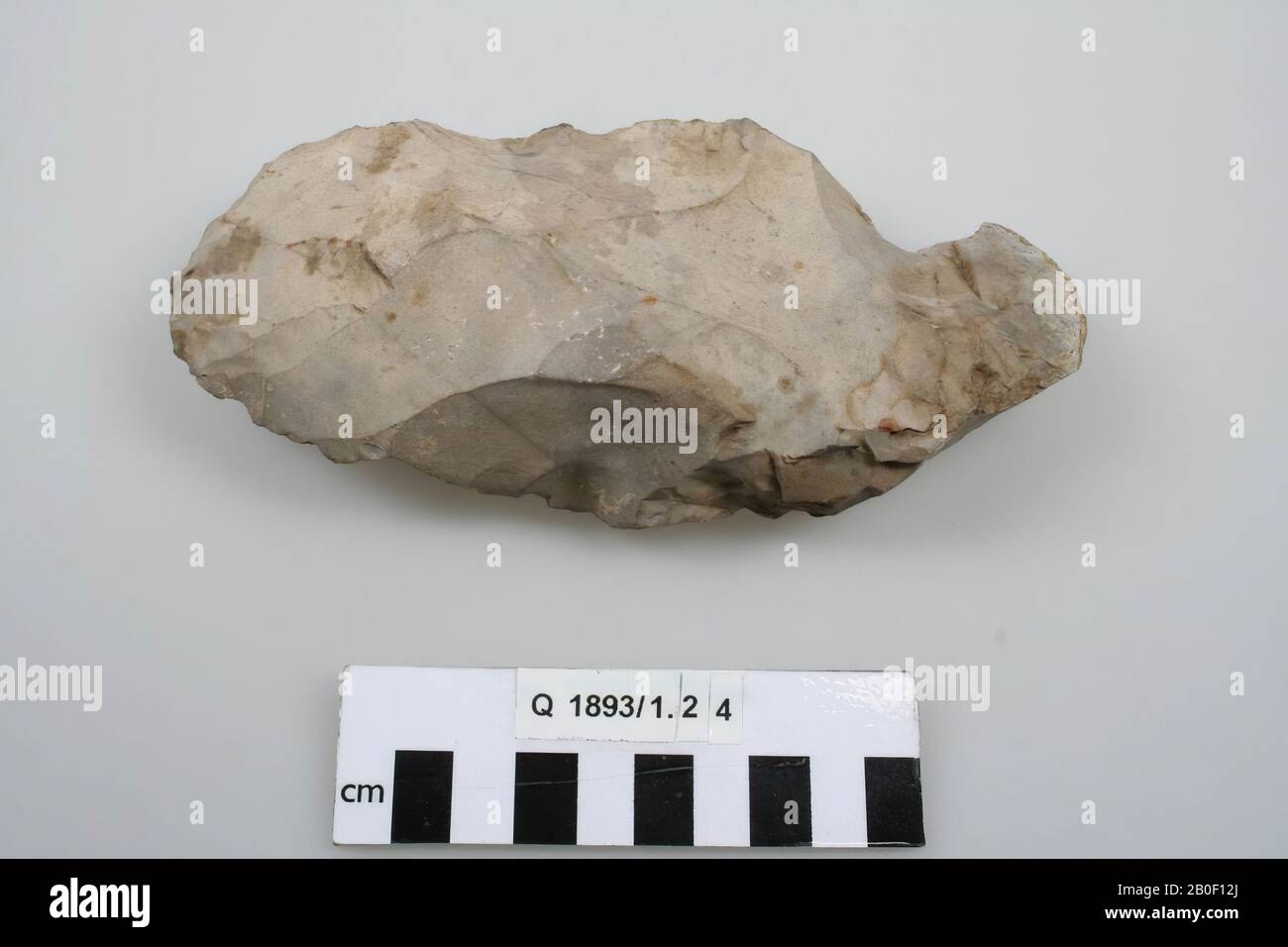 Flint tool, rough-worked ax or flint nucleus., Tool, stone, flint, 17 x 7.6 x 3.8 cm, prehistory, Belgium, unknown, unknown, App-le-grand Stock Photo