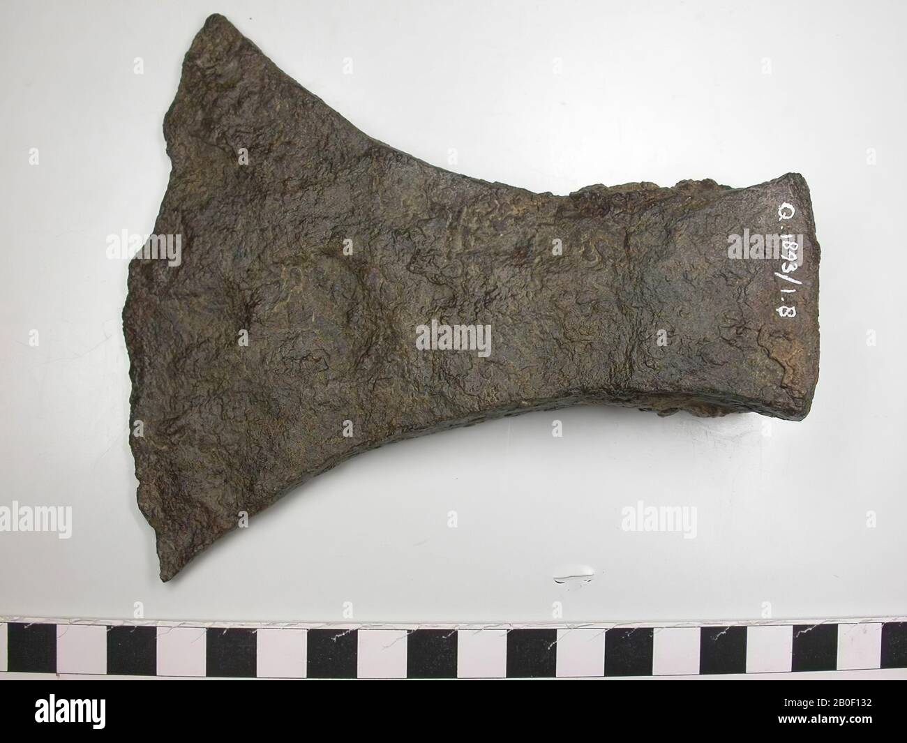 ax, metal, iron, 13,2 x 11,5 x 3,8 cm, Belgium, unknown, unknown, Tongeren Stock Photo