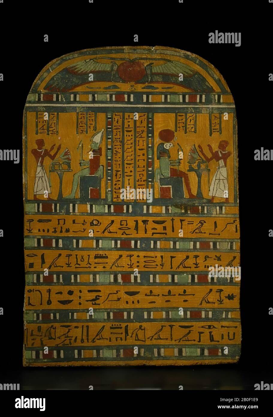 Hor, funeral plate, wood, 43 x 29 cm, Late Period, 26th Dynasty -660 Stock Photo