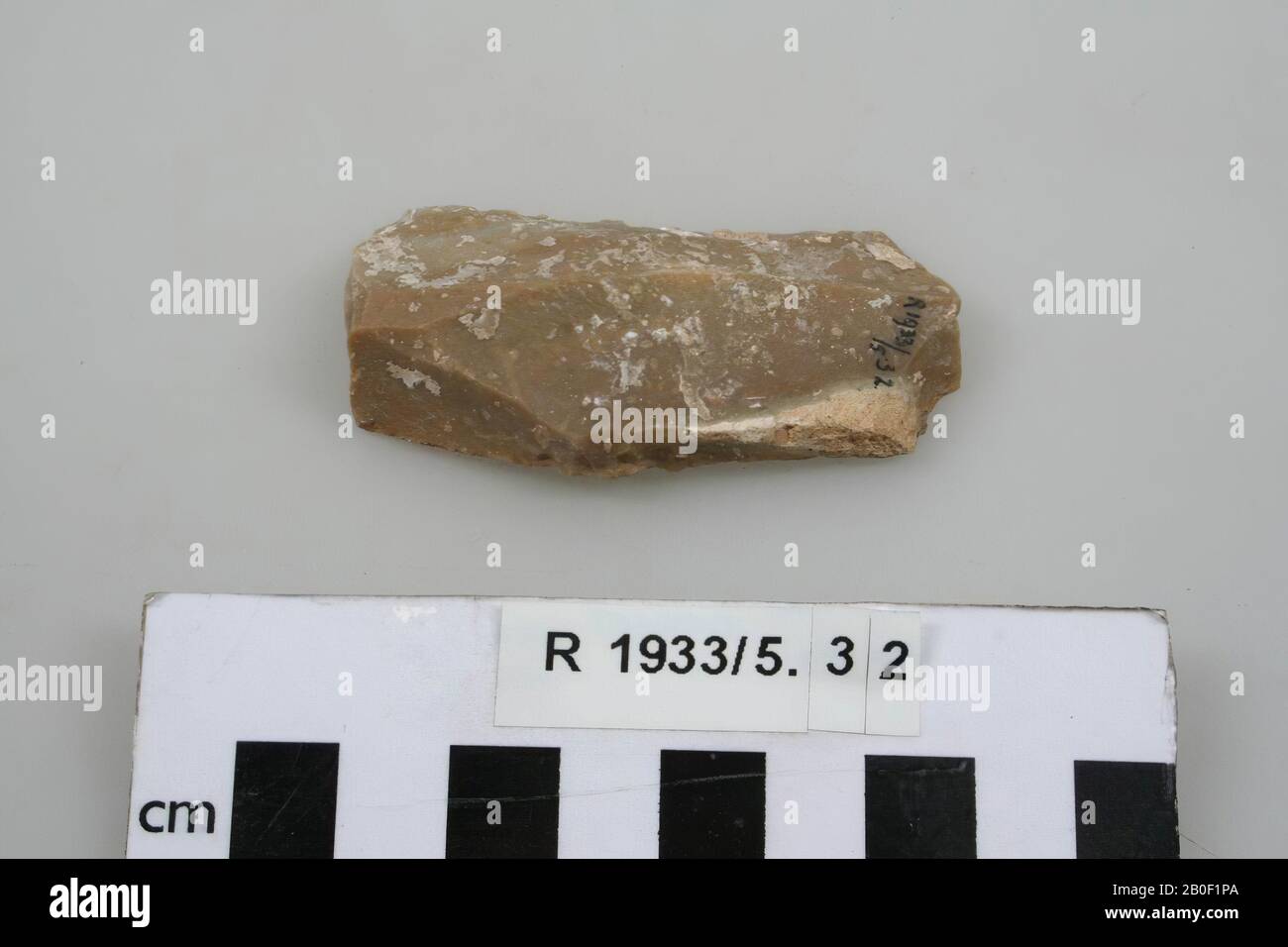 Flint knife, knife, stone, flint, 1 x 6,5 x 3,3 cm, prehistory, France, unknown, unknown, les Eyzies Chez Maurice Stock Photo
