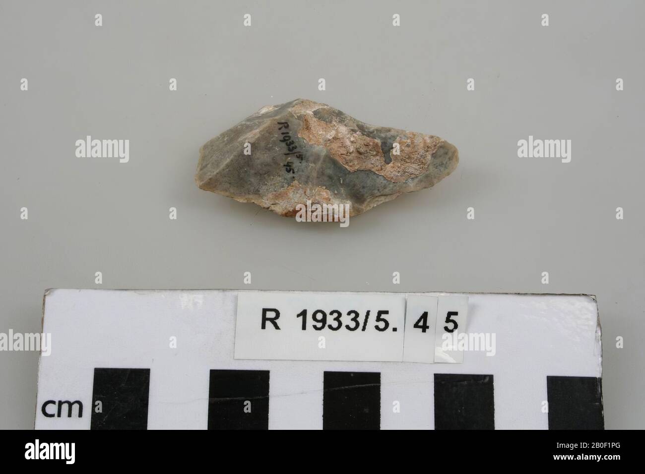 Flint scraper, scraper, stone, flint, 1.5 x 5 x 2.5 cm, prehistory, France, unknown, unknown, les Eyzies Chez Maurice Stock Photo