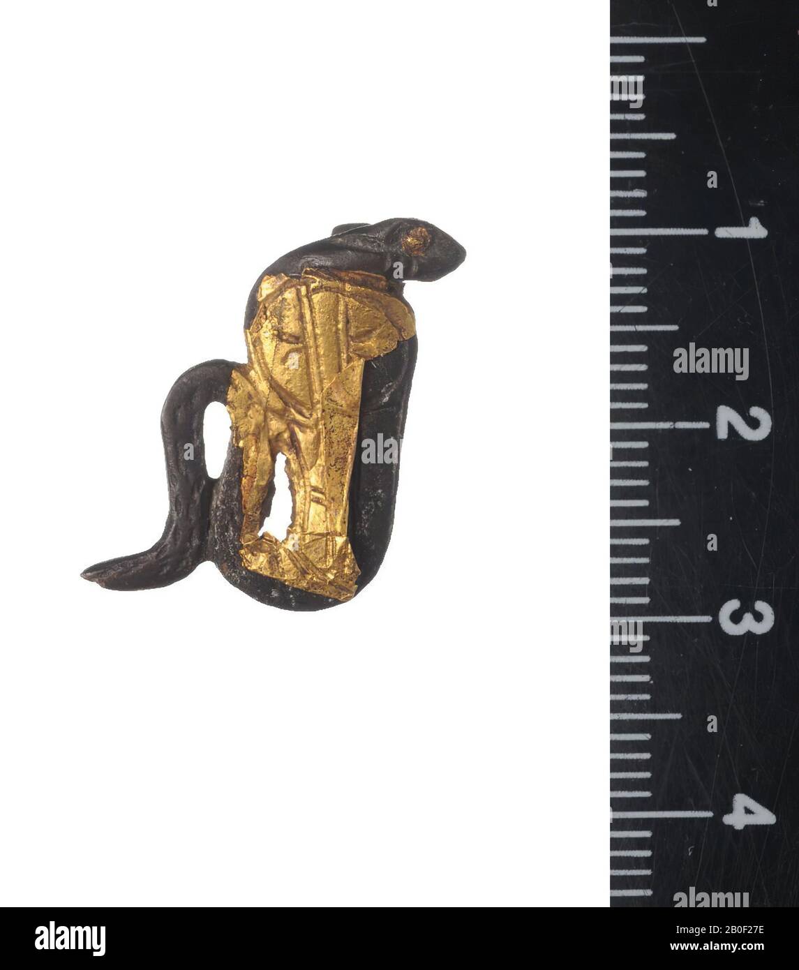 pendant, uraeus, pendant, gold, wood, 2.1 x 1.4 cm, Egypt Stock Photo