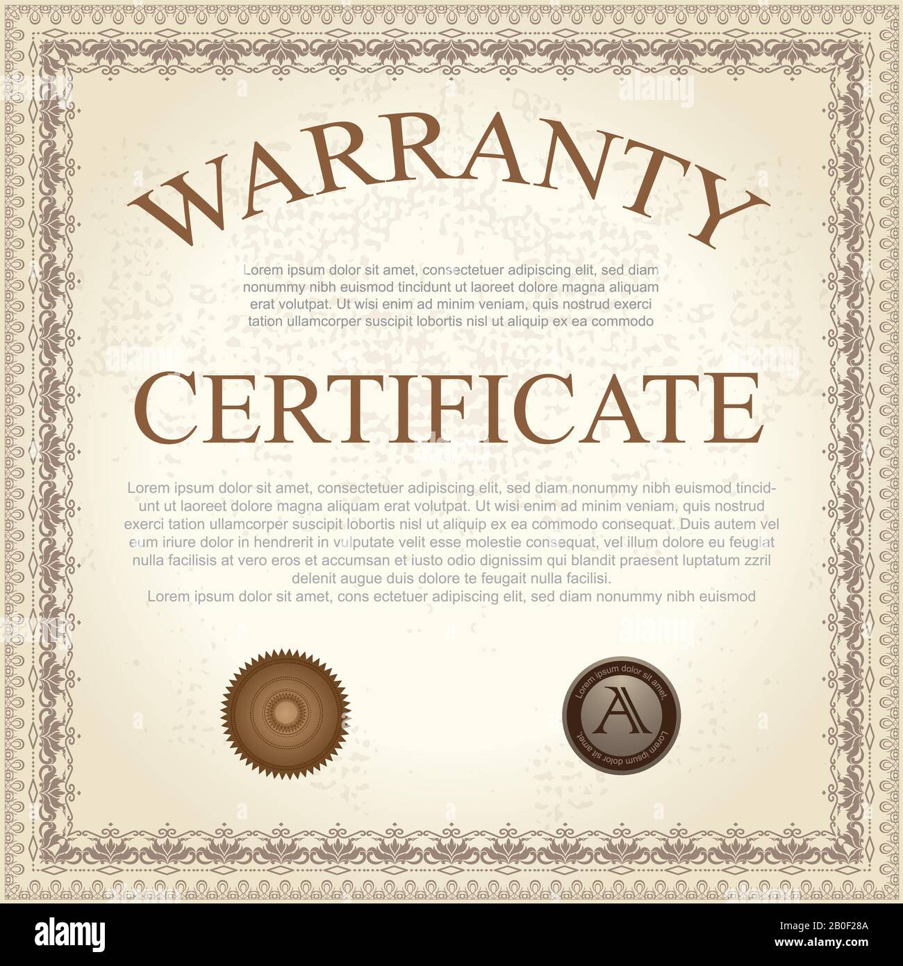 Warranty certificate template Stock Vector Image & Art Alamy