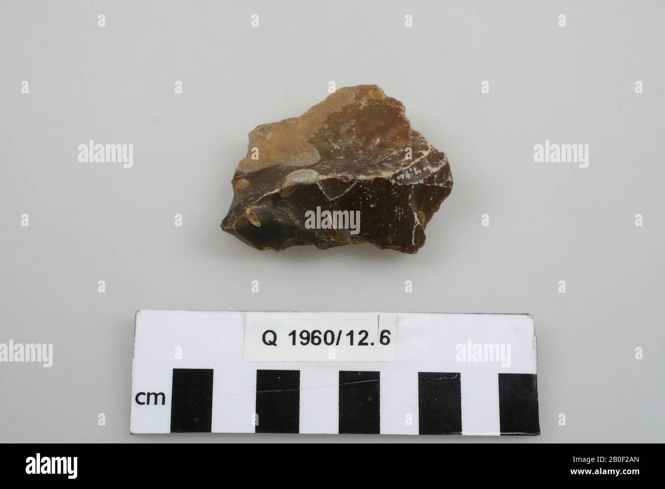 Flint tool., Tool, stone, flint, 6 x 4,7 x 2,1 cm, prehistory, Belgium, unknown, unknown, Spiennes Stock Photo