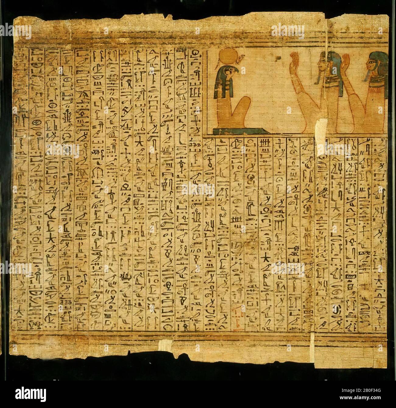 Egypt, death book, papyrus, 38 x 40 cm Stock Photo