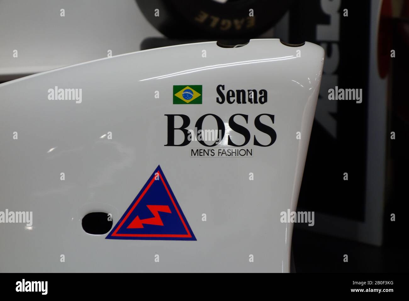 Brazilian formula one racing driver ayrton senna hi-res stock