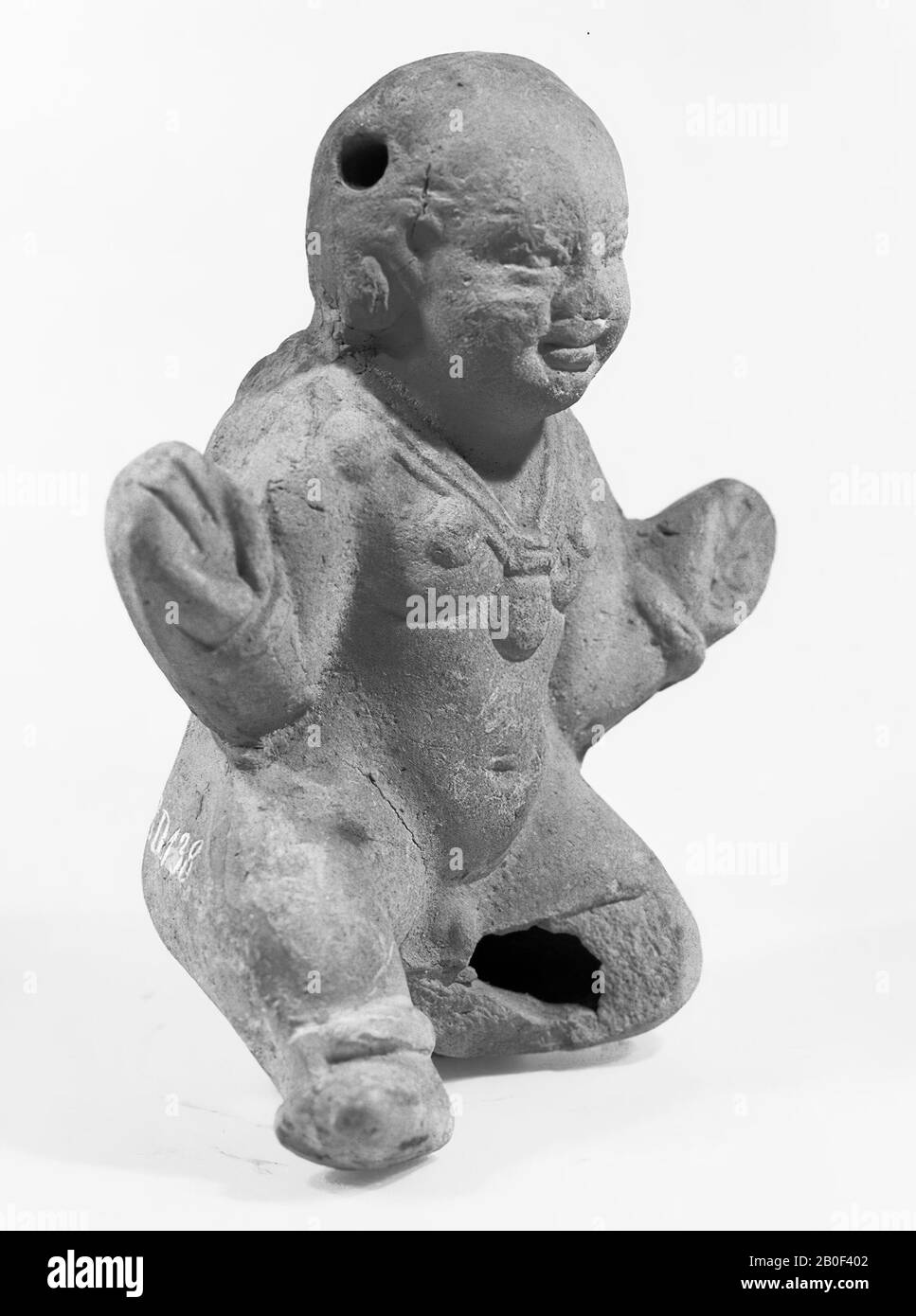 Harpokrates, sitting, votive statue, terracotta, 12 cm, GrecoRoman