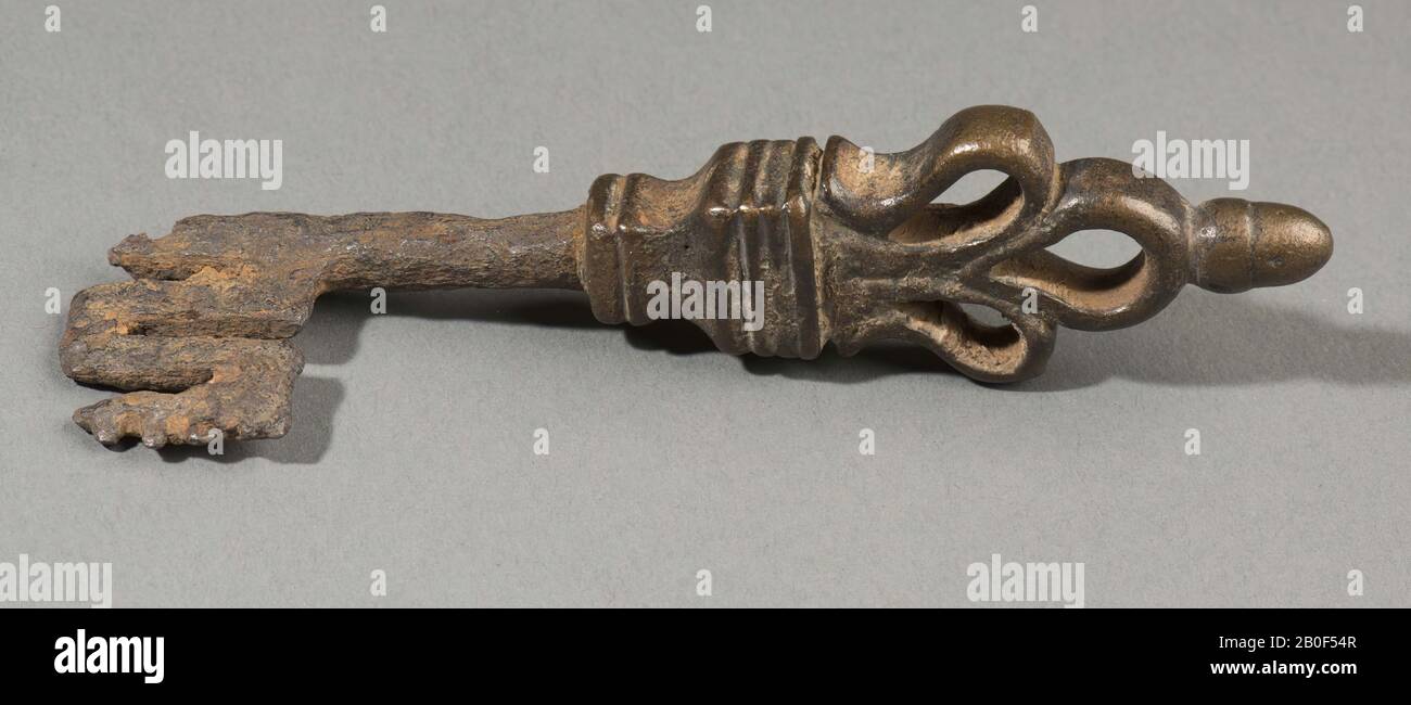 key, metal, bronze, length: 13.4 cm, roman, Netherlands, North Brabant, Woudrichem, Rijswijk Stock Photo
