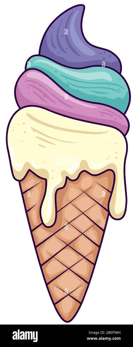 cute and delicious ice cream in cone Stock Vector Image & Art - Alamy