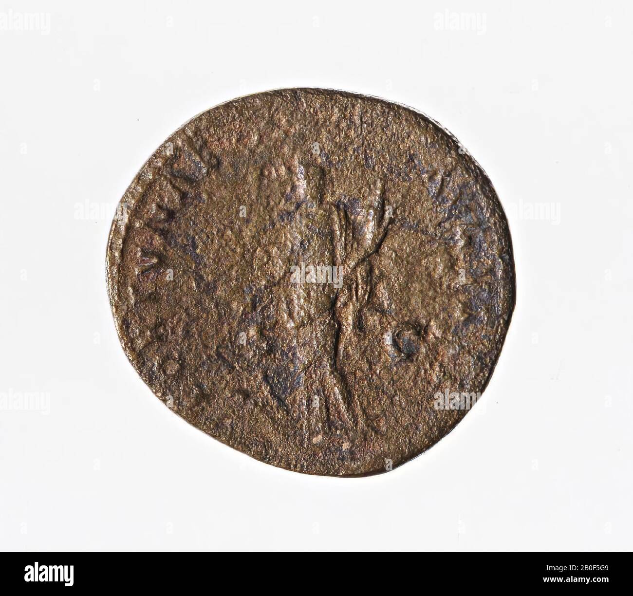 Vz: head with halo, IMP CAES DOMIT BACK GERM COS XV CENS PER PP, Kz:  Fortuna with scale and cornucopiae, FORTUNAE - AUGUSTI S C, coin,  dupondius, Domitian, metal, copper, Diam. 26x29