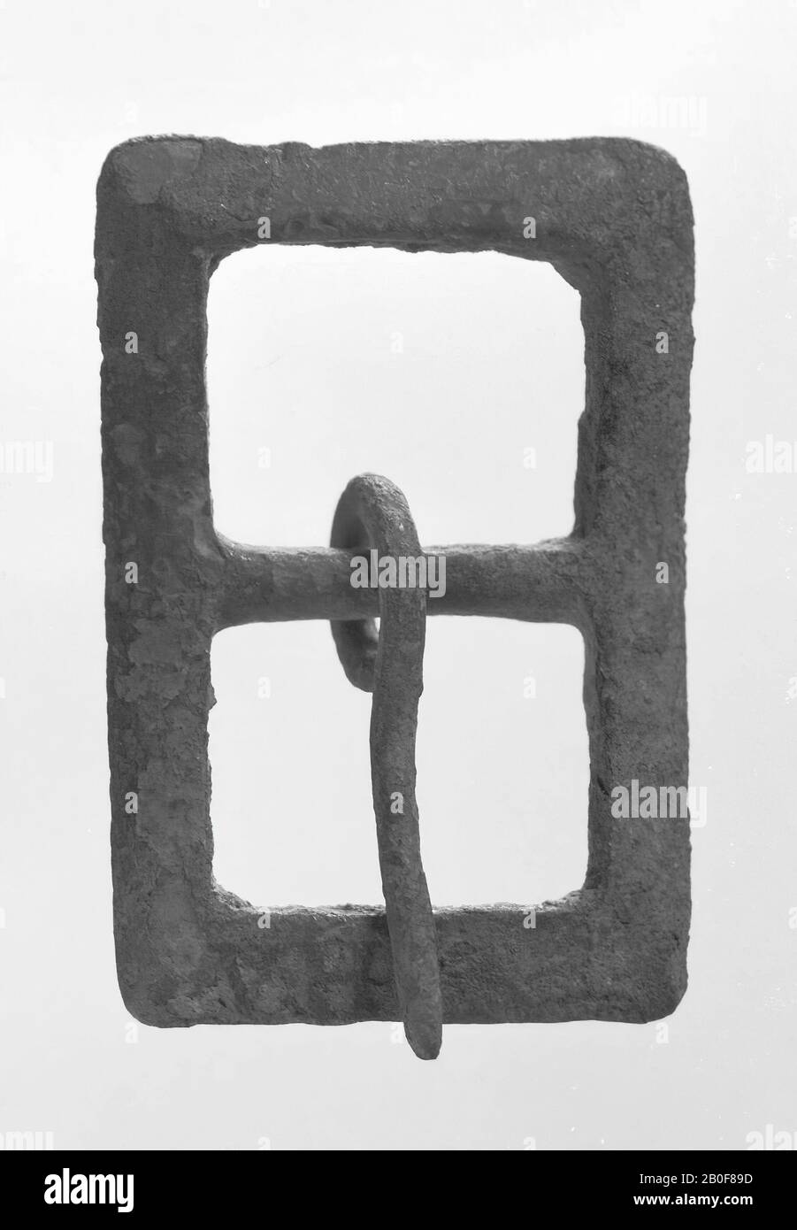 Bronze clasp with tongue, possible Roman import., Buckle, metal, bronze, Roman 1-300, Netherlands, Friesland, Súdwest Fryslân, Hartwerd Stock Photo