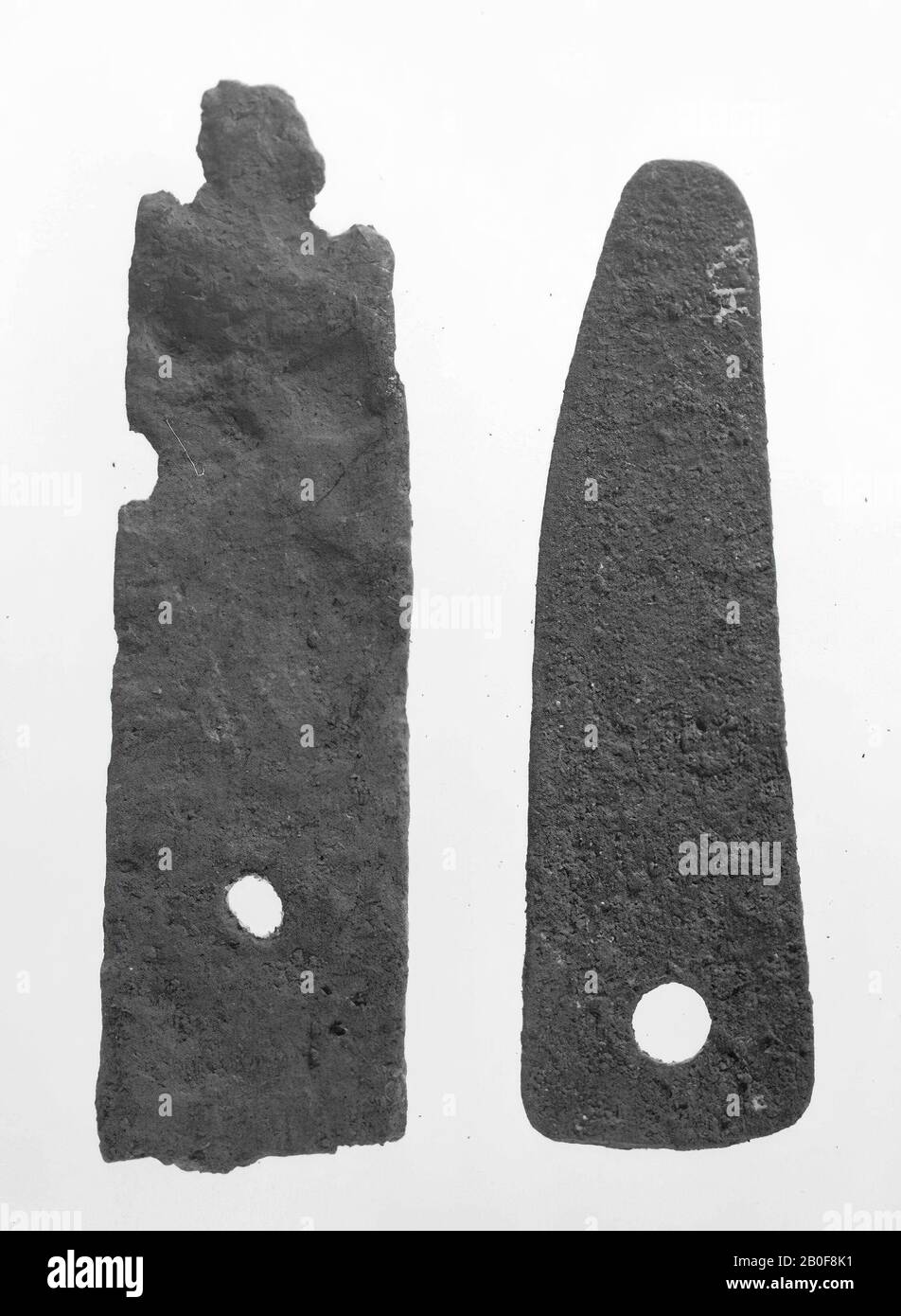 Two pieces of flat iron, fragment, metal, iron, roman 1-200, Netherlands, Limburg, Maastricht, Heer, Backerbosch Stock Photo