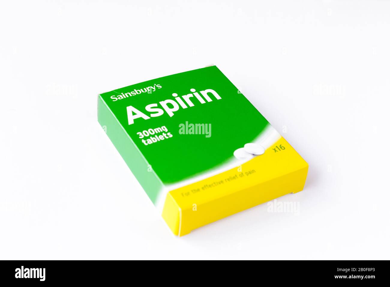 Photograph of a Box of Aspirin tablets by Sainsbury’s. United Kingdom