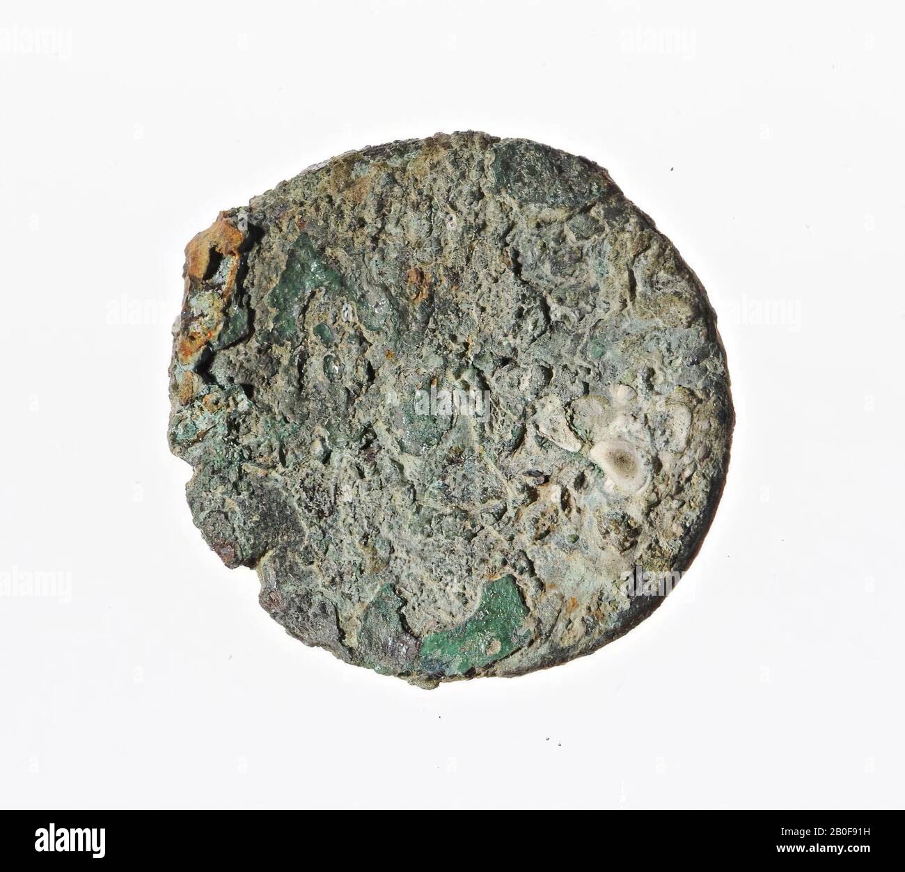 Vz: Antonine imperial head r., Kz: corroded, coin, dupondius Stock Photo