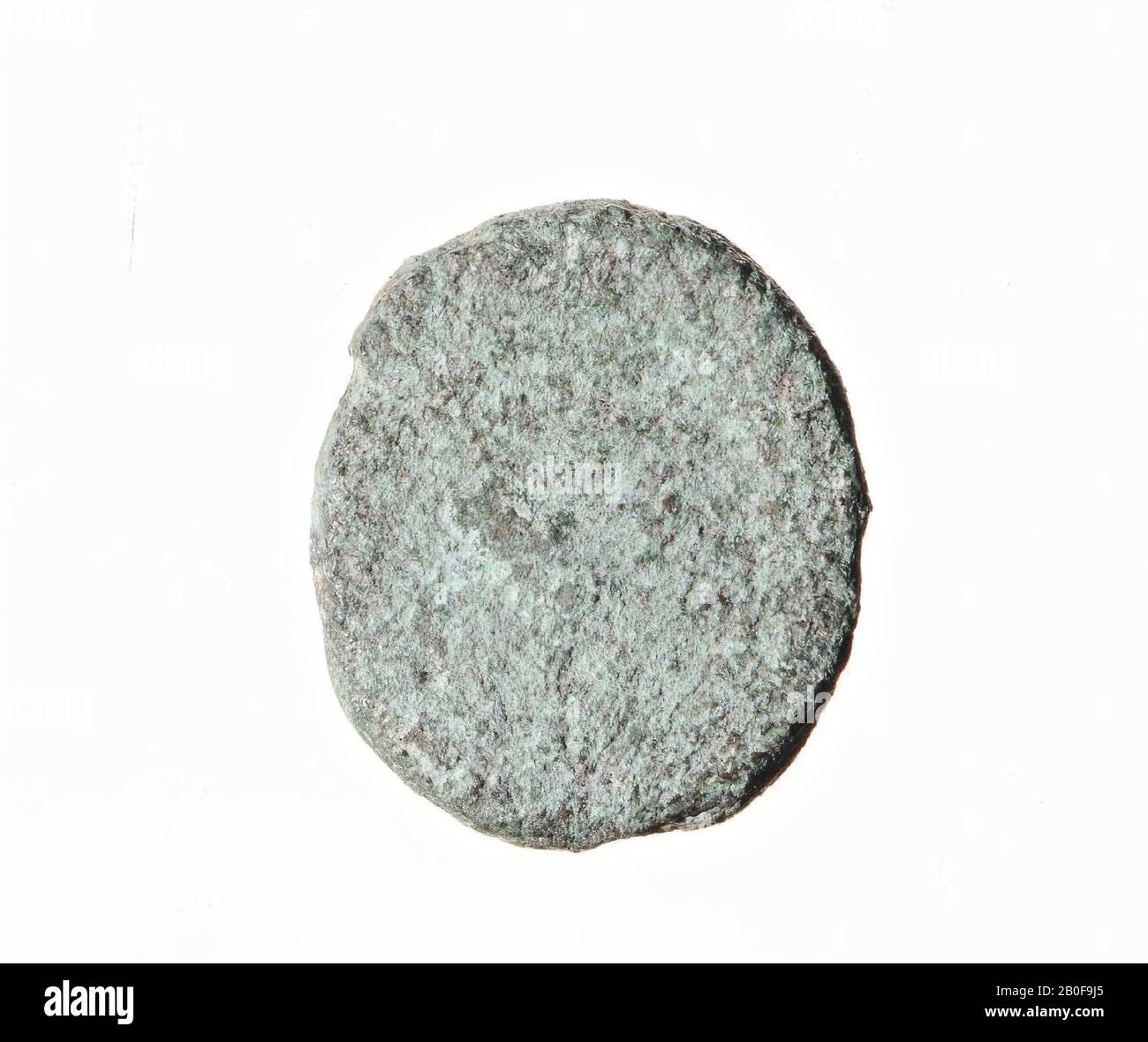 Vz: not to be identified, Kz: cross, ws. [SALUS REI - PUBLICAE], coin, AES-IV, Valentinian III, metal, copper, Diam. 13 mm, wt. 1.56 gr, roman 425-455, the Netherlands, Gelderland, Maasdriel, Rossum Stock Photo