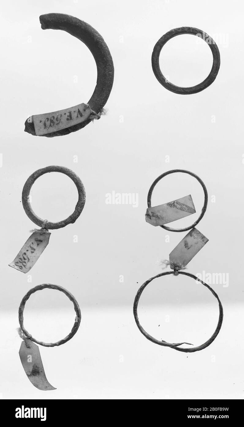 Bronze ring of wire, ring, metal, bronze, roman 15-250, Netherlands, Utrecht, Bunnik, Vechten, Houtense Vlakte Stock Photo