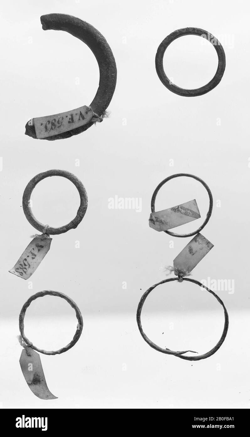 Bronze ring of wire, ring, metal, bronze, roman 15-250, the Netherlands, Utrecht, Bunnik, Vechten, Houtense Vlakte Stock Photo