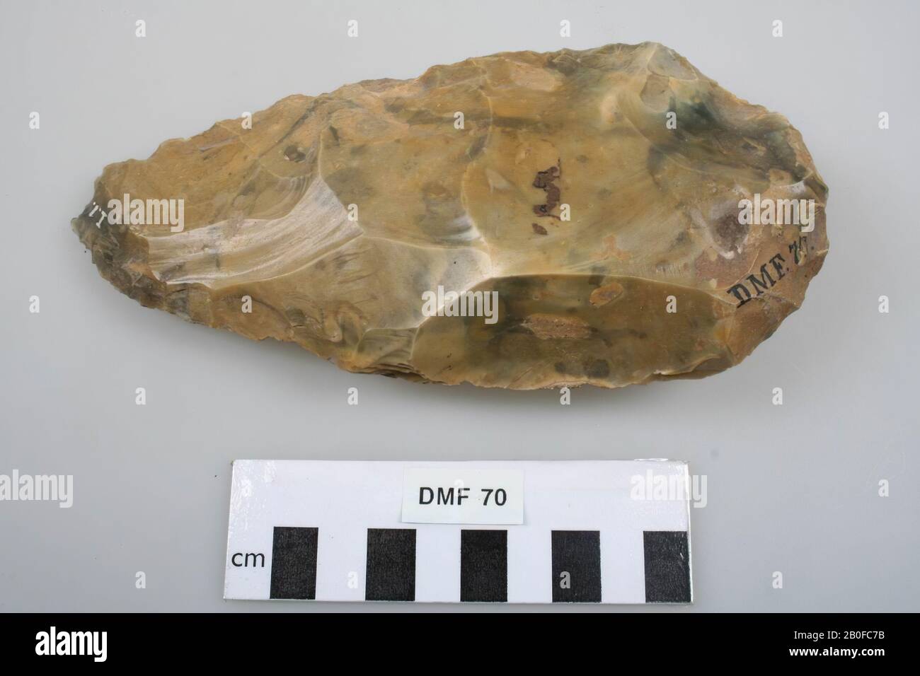 Flint tool, tool, fist ax, stone, flint, 16.7 x 8 x 3.1 cm, prehistory, France, unknown, unknown, St. Acheul Stock Photo
