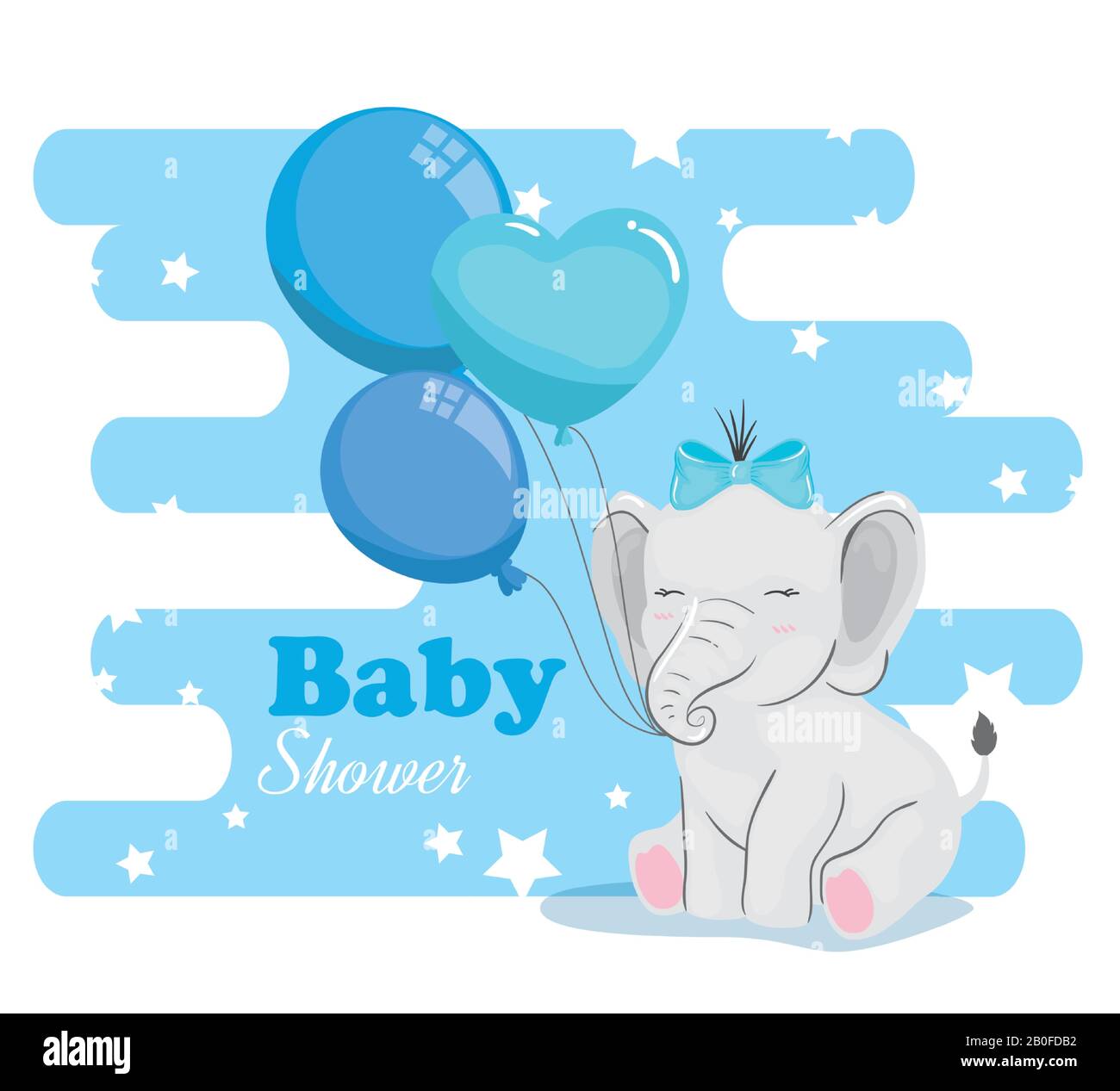 baby shower card with elephant and icons Stock Vector Image & Art - Alamy