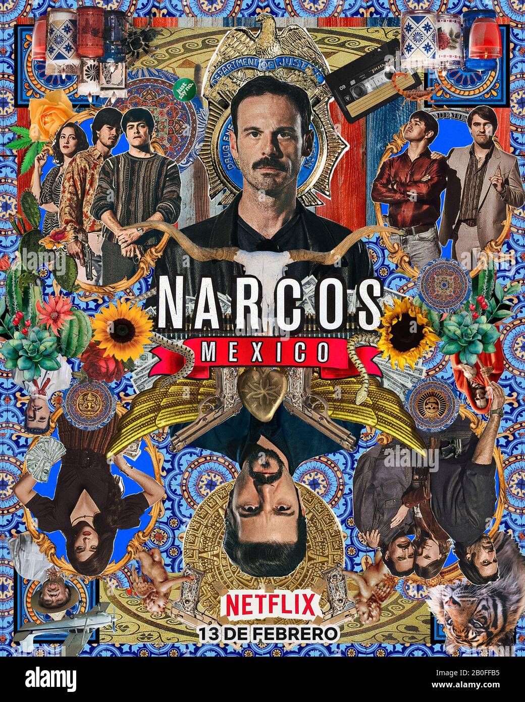 Narcos: Mexico  TV Series (2018 -) Mexique / USA Created by Carlo Bernard, Chris Brancato, Doug Miro 2020 Season 2  Scoot McNairy, Diego Luna  Poster Stock Photo