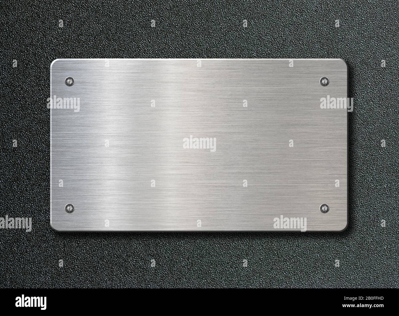 metal plaque or plate with rivets 3d illustration Stock Photo