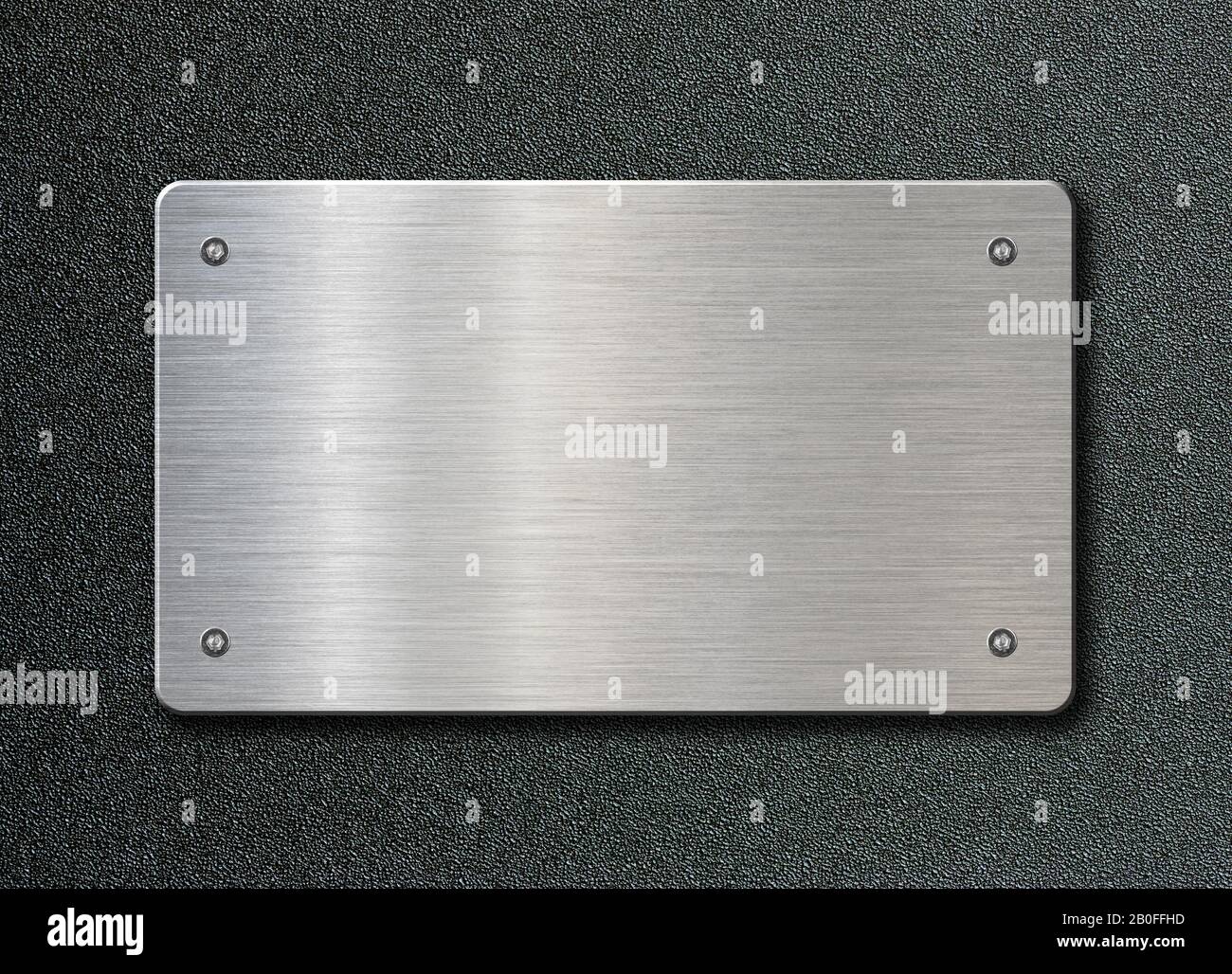 metal plaque or plate with rivets 3d illustration Stock Photo - Alamy
