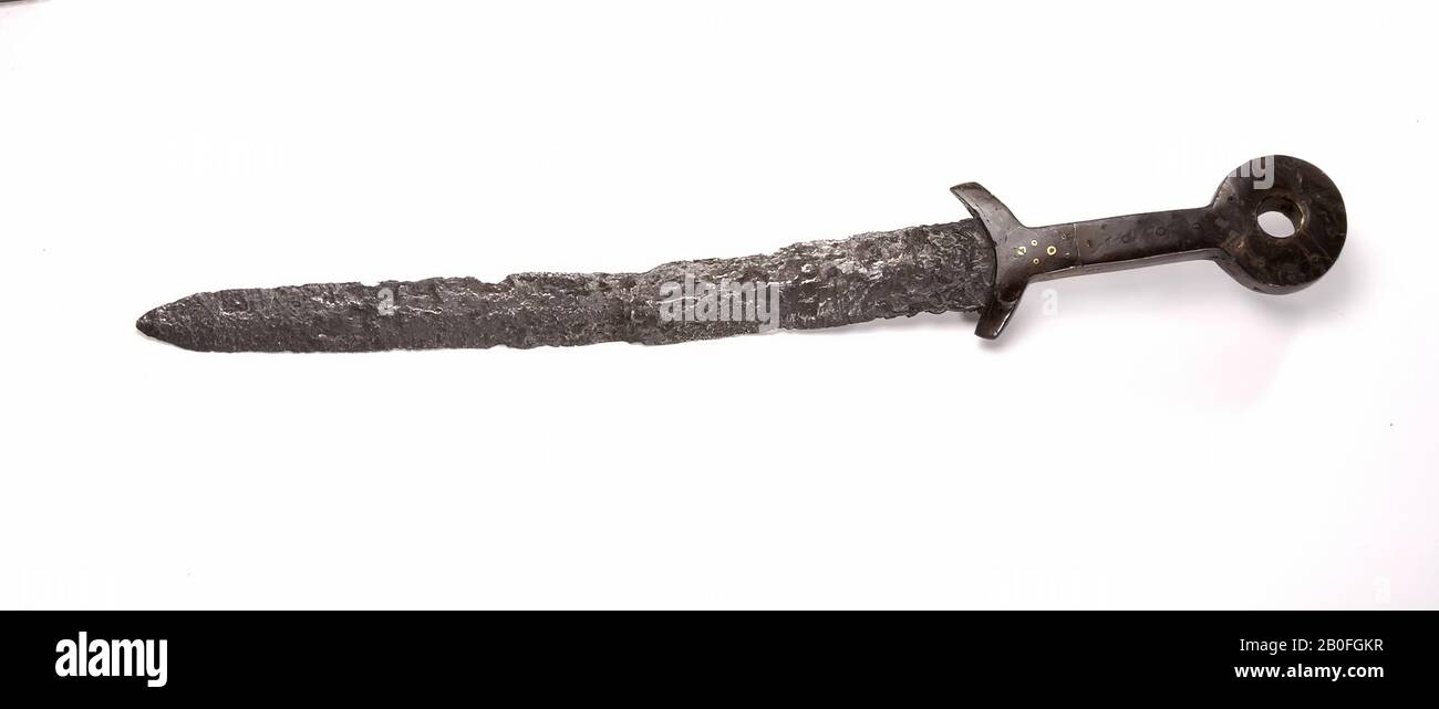 Roman sword, iron with leather cladding around the hilt, sword, metal