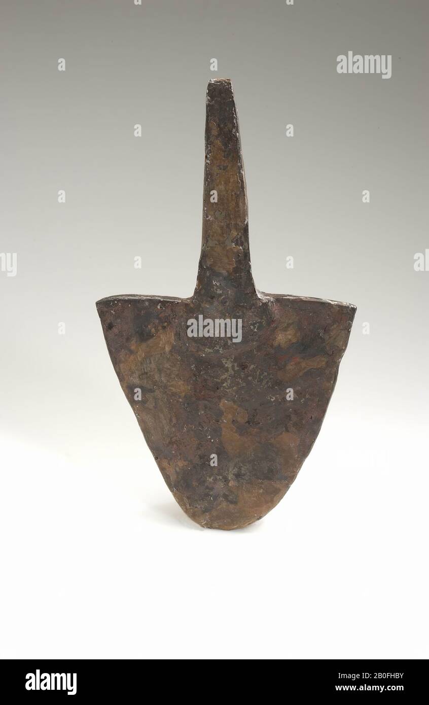 iron ploughshare or spade blade, ploughshare, metal, iron, 24,7 x 13,7 cm, vmec 700-1000 AD, The Netherlands, Gelderland, Apeldoorn, Kootwijk, site-2 Stock Photo