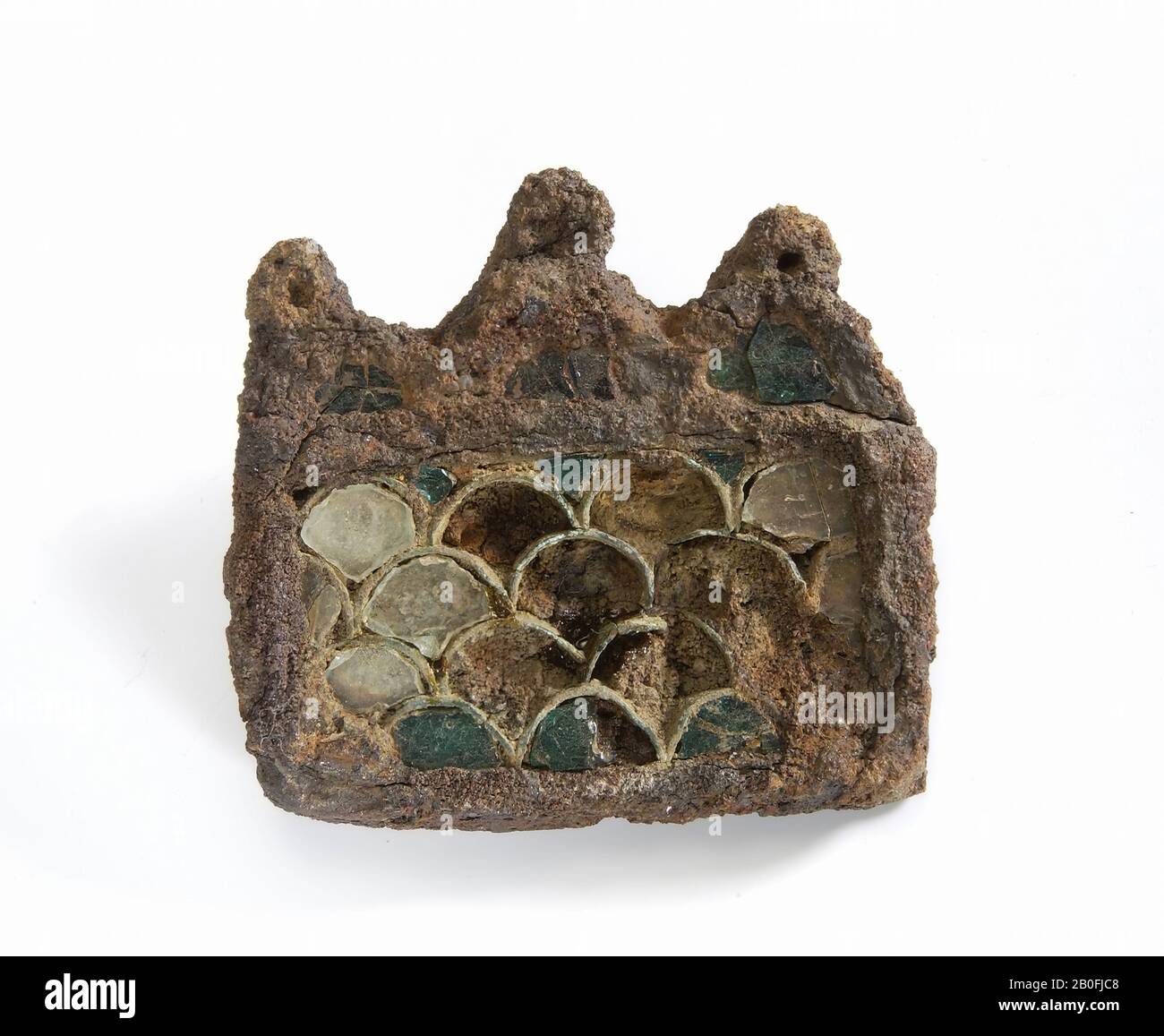 cloisonné batter, fittings, metal, 5.2 x 4.2 cm, vmea 350-450 AD, Netherlands, Limburg, Gennep, Gennep Stock Photo