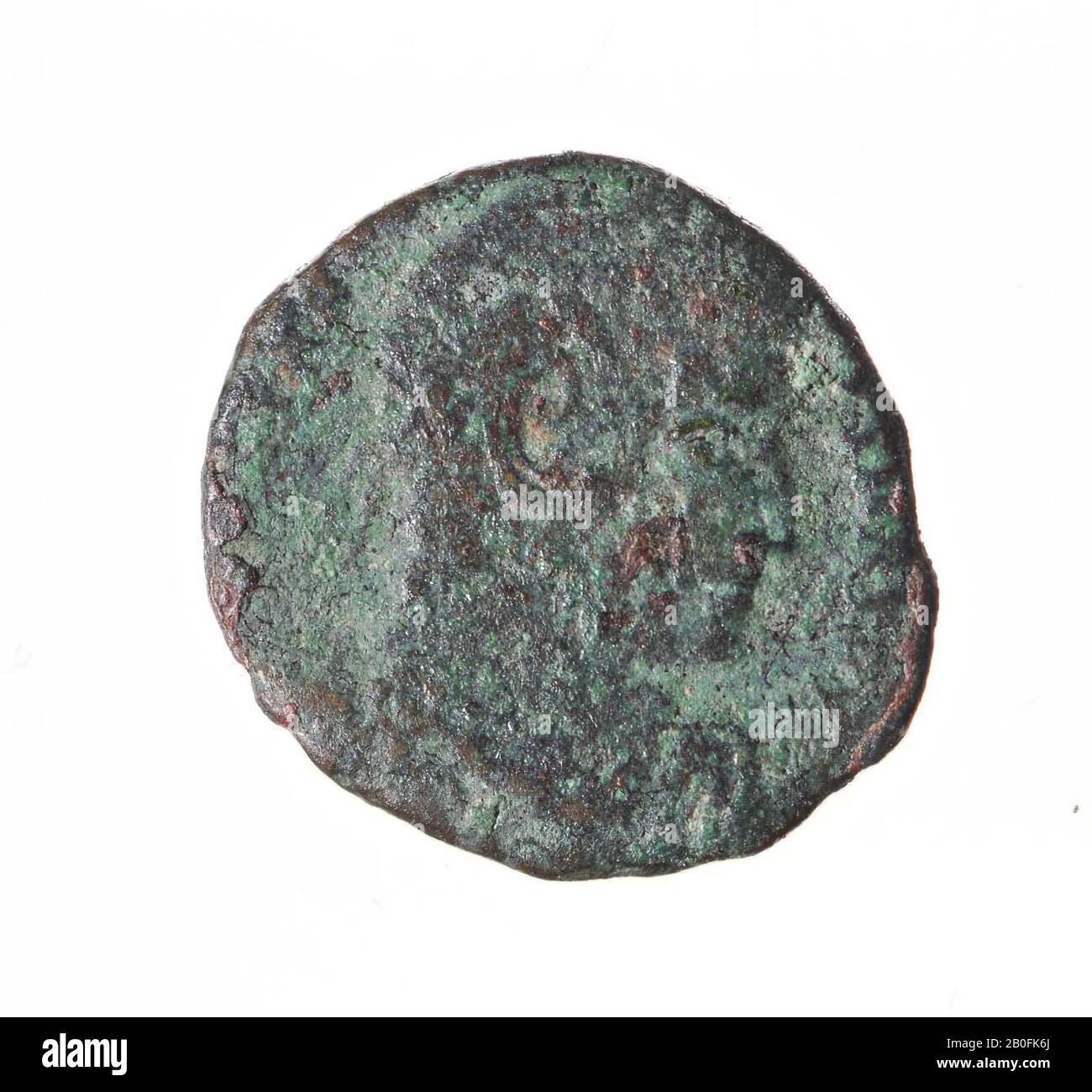 Classical antiquity, coin, follis, Constantine I or II, metal, copper, Diam., 14x-16 mm, wt., 1.83 g, Roman 335-341 Stock Photo