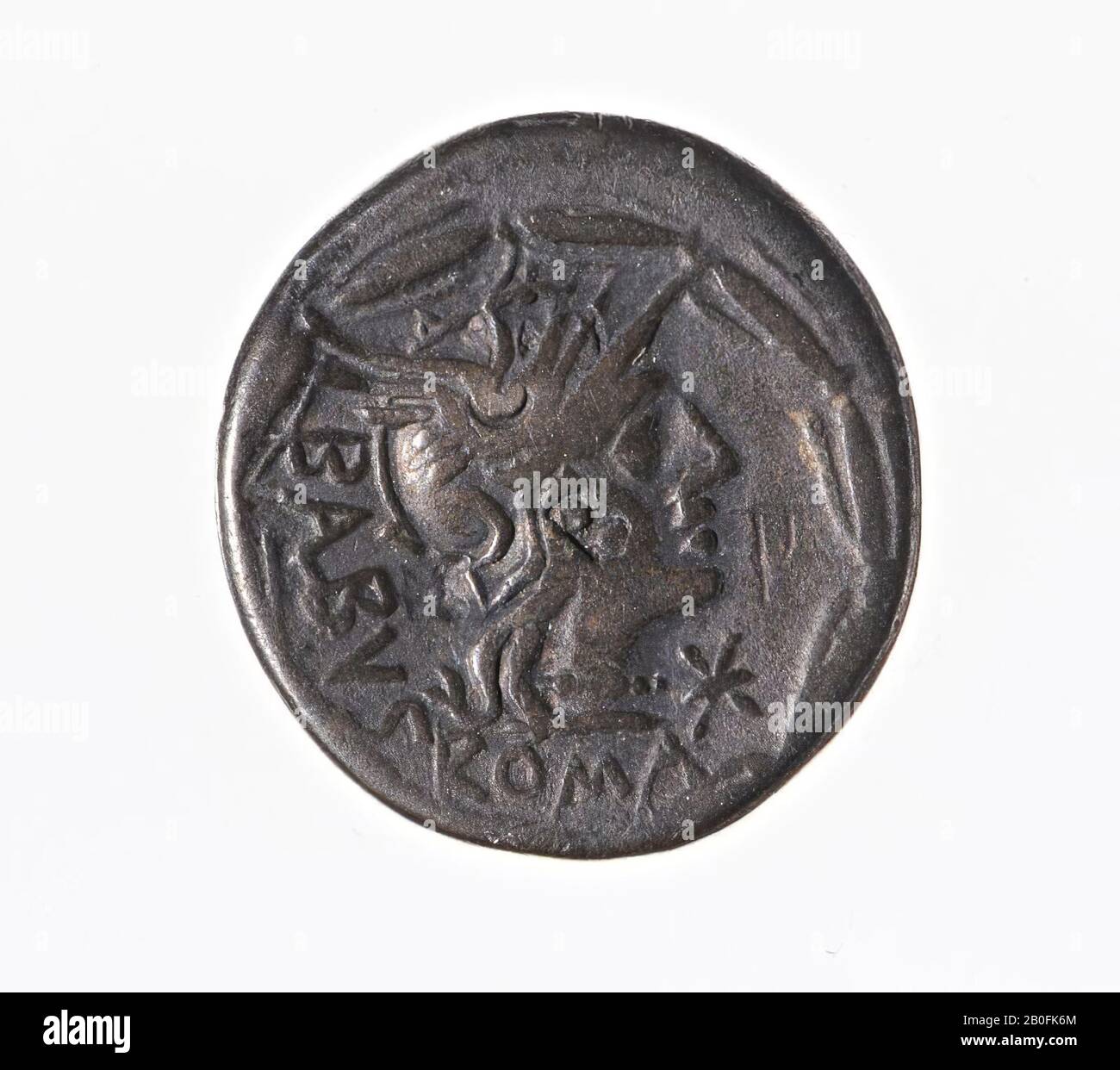 Classical antiquity, mint, denarius, Mn., Acilius Ballbus, metal, silver, Diam., 18 mm, wt., 3.62 g, roman BC 125 Stock Photo