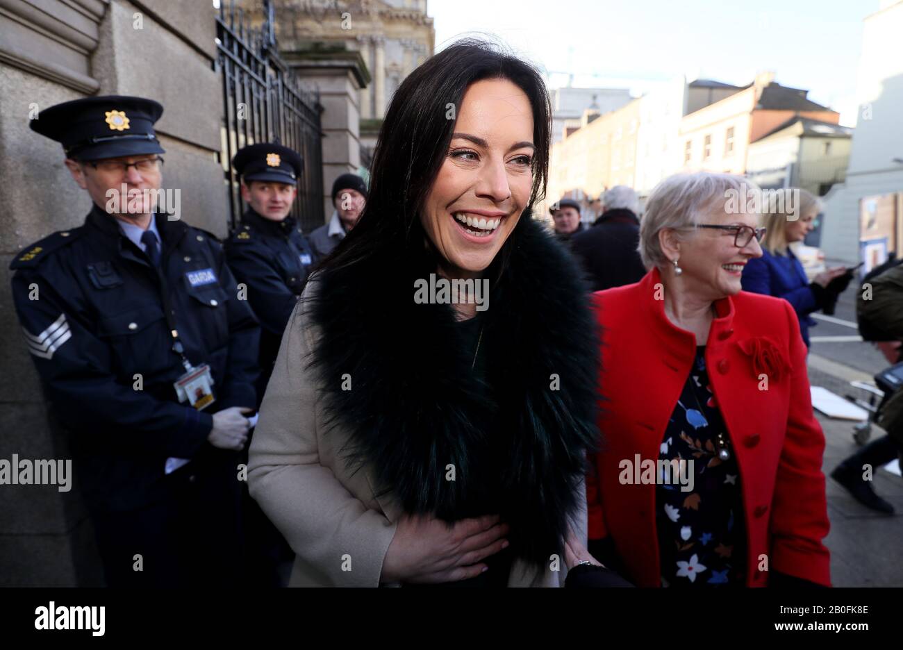 Fine Gael TD Jennifer Carroll MacNeill (centre) arrives at Leinster