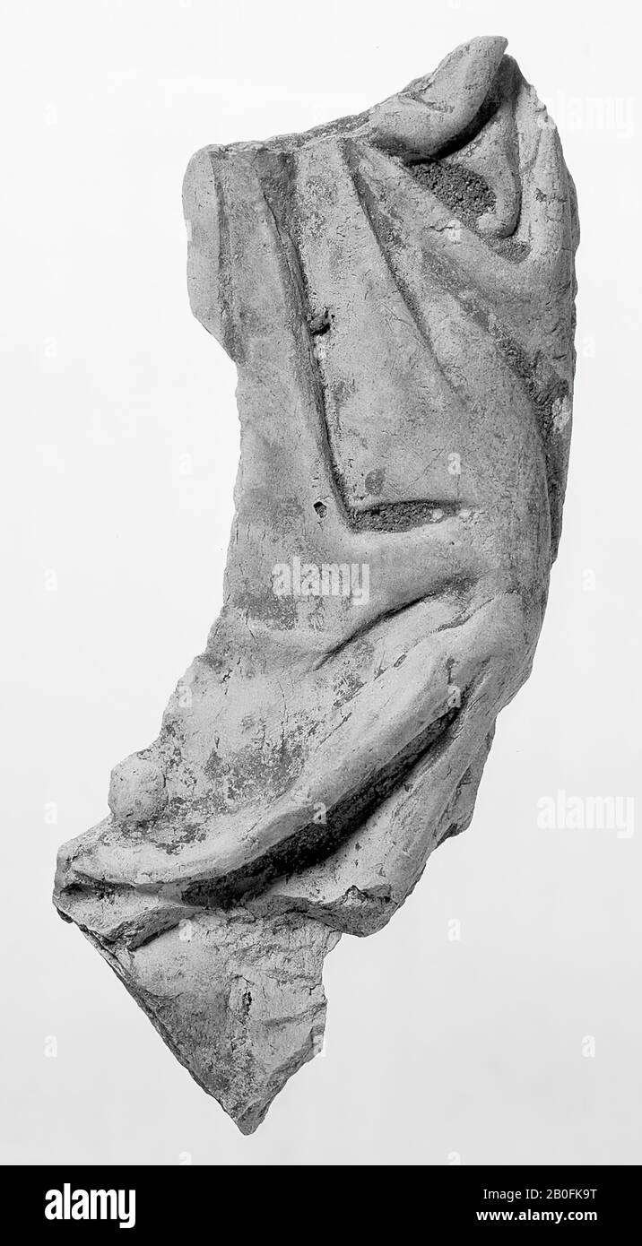 Figurine (front). Fragment of female figure? MEK Cat. nr (not stated)., sculpture (front), earthenware, terracotta, height: 10.8 cm, lmeb 1425-1475, Netherlands, South-Holland, Leiden, Leiden, Varkenmarkt 13 Stock Photo