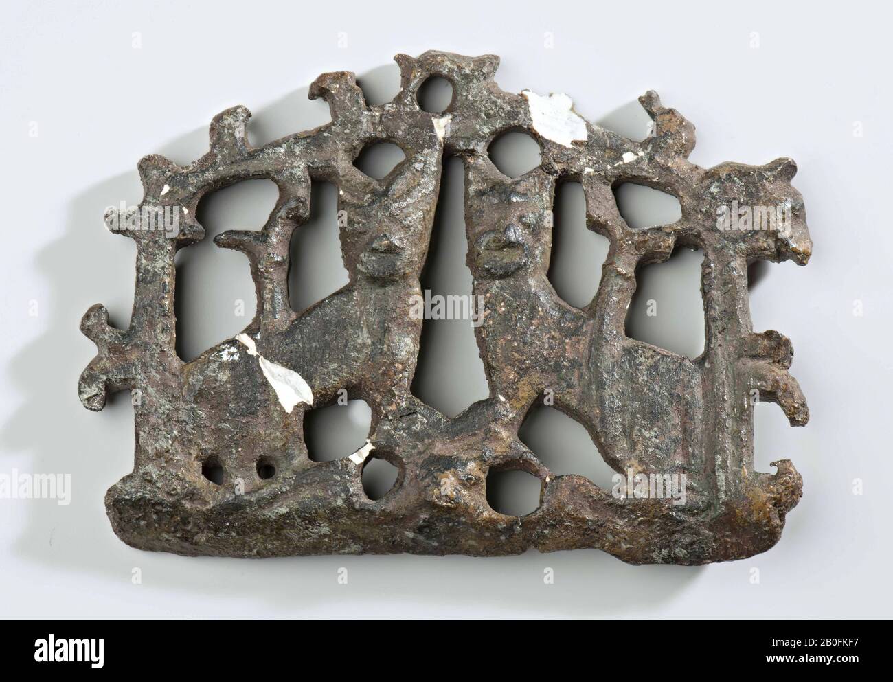 The Netherlands Middle Ages, buckle, fittings, cabinet fittings, 4.8 x 6.6 cm, 9.7 grams, vmec, the Netherlands, Zeeland, Schouwen-Duiveland, Burgh Stock Photo