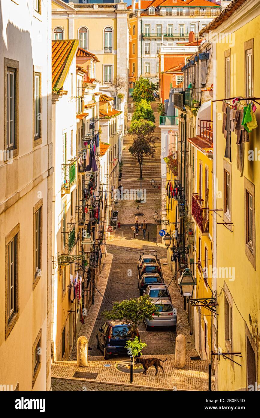 Narrow street on hill hi-res stock photography and images - Alamy