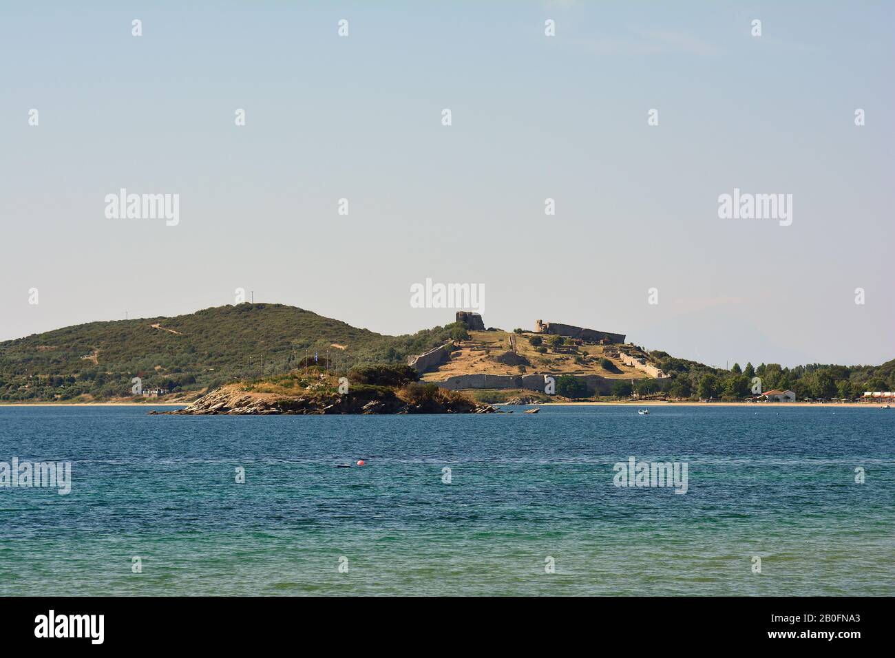 Greece, Kavala, castle Anaktoroupoli in Nea Peramos Stock Photo