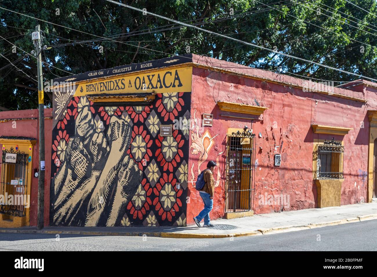 Oaxaca, Mexico A to Oaxaca" mural near the center of the