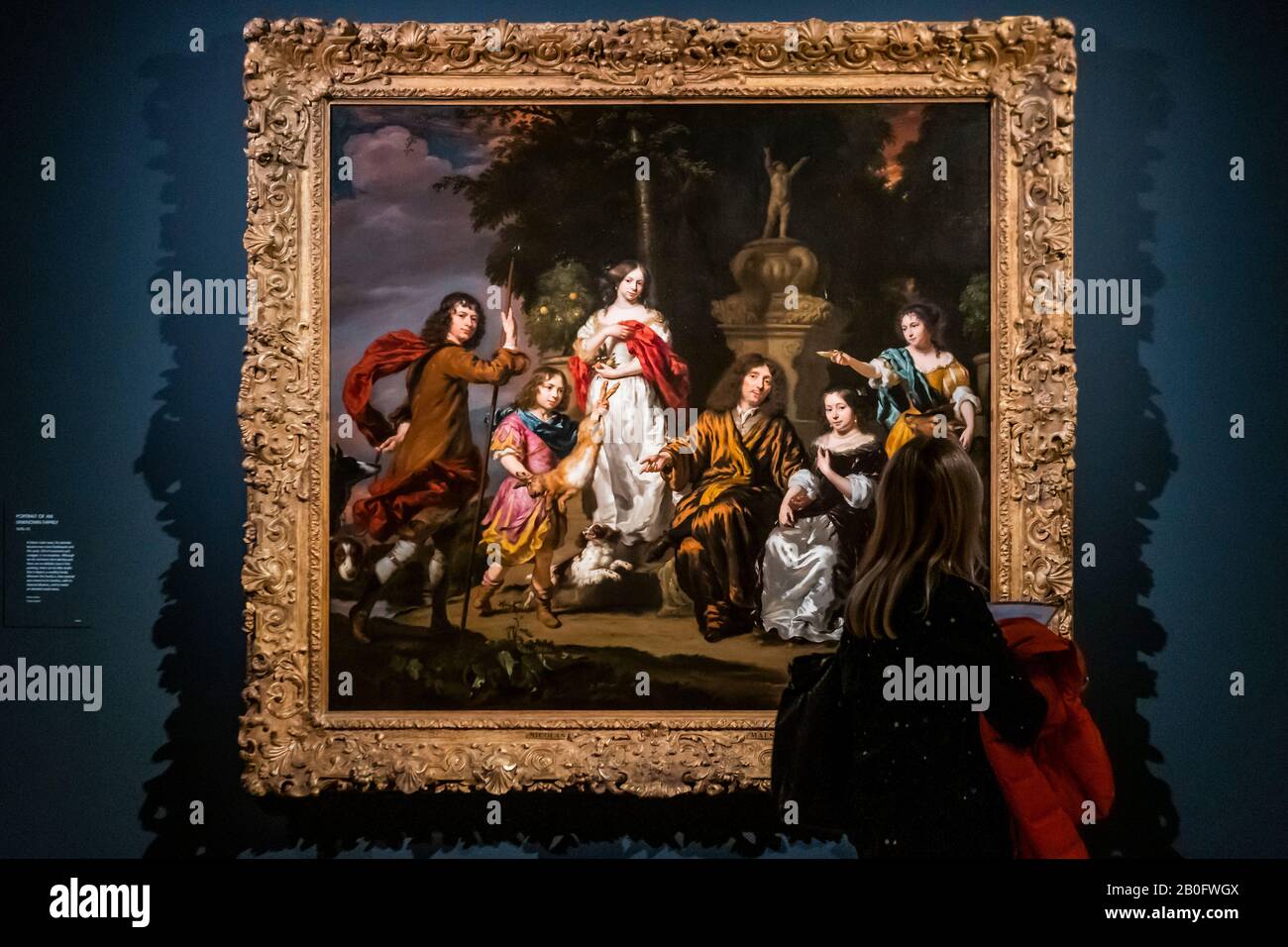 London, UK. 20 Feb, 2020. Portrit of an Unknown Family, 1670-75 - Nicolaes Maes: Dutch Master of the Golden Age a new exhibition at the National Gallery. Credit: Guy Bell/Alamy Live News Stock Photo