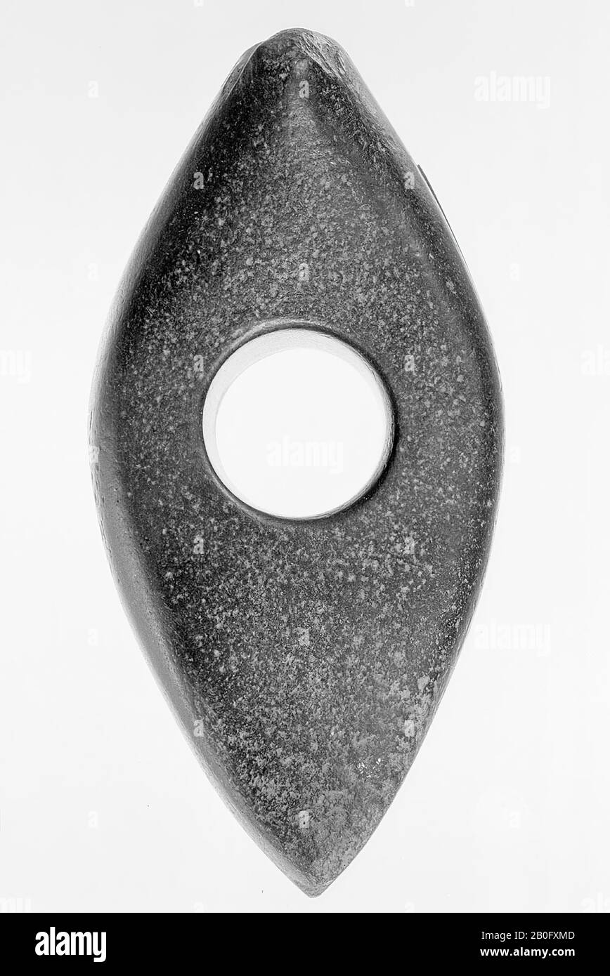 stone hammer with stem hole, hammer, stone, length: 12.3 cm, prehistory  -2900 Stock Photo - Alamy