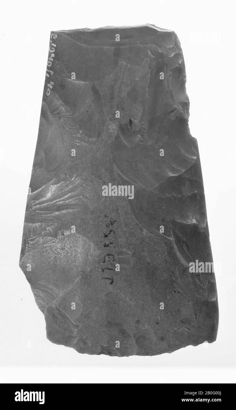 little bit of gray flint with an oval cross section, ax, stone, flint, length: 9.4 cm, prehistoric -4000 Stock Photo