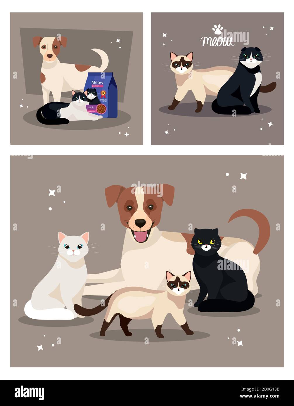 set poster of cute dogs and cats Stock Vector Image & Art - Alamy