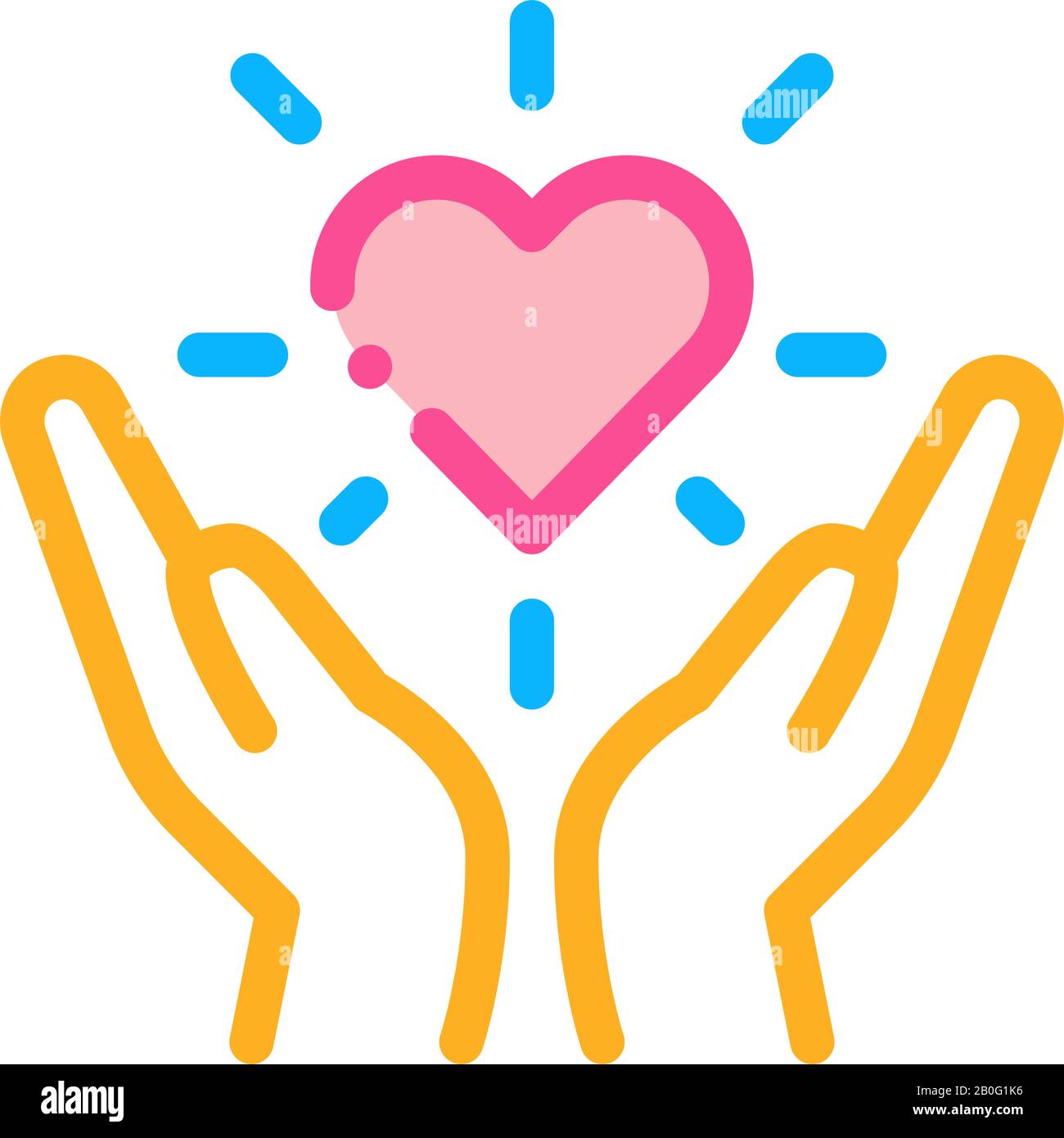 Hand Hold Heart Icon Vector Outline Illustration Stock Vector Image ...