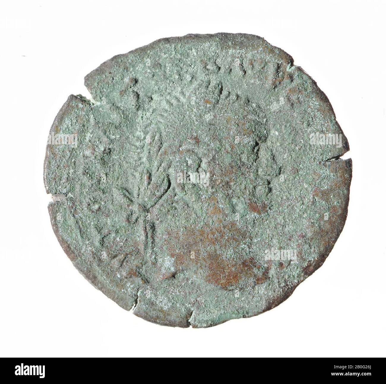 coin, AES-24, Vespasianus, Vz: Vespasianus head r., AUTOK KAIS SEBA OUE [SPASIANOU], Ks: Isisbust r., LS (year 6), coin, AES-24, Vespasian, metal, copper, Diam. 24 mm, wt. 9.37 gr, Greco-Roman Period, Roman imperial age 73-74, Egypt Stock Photo