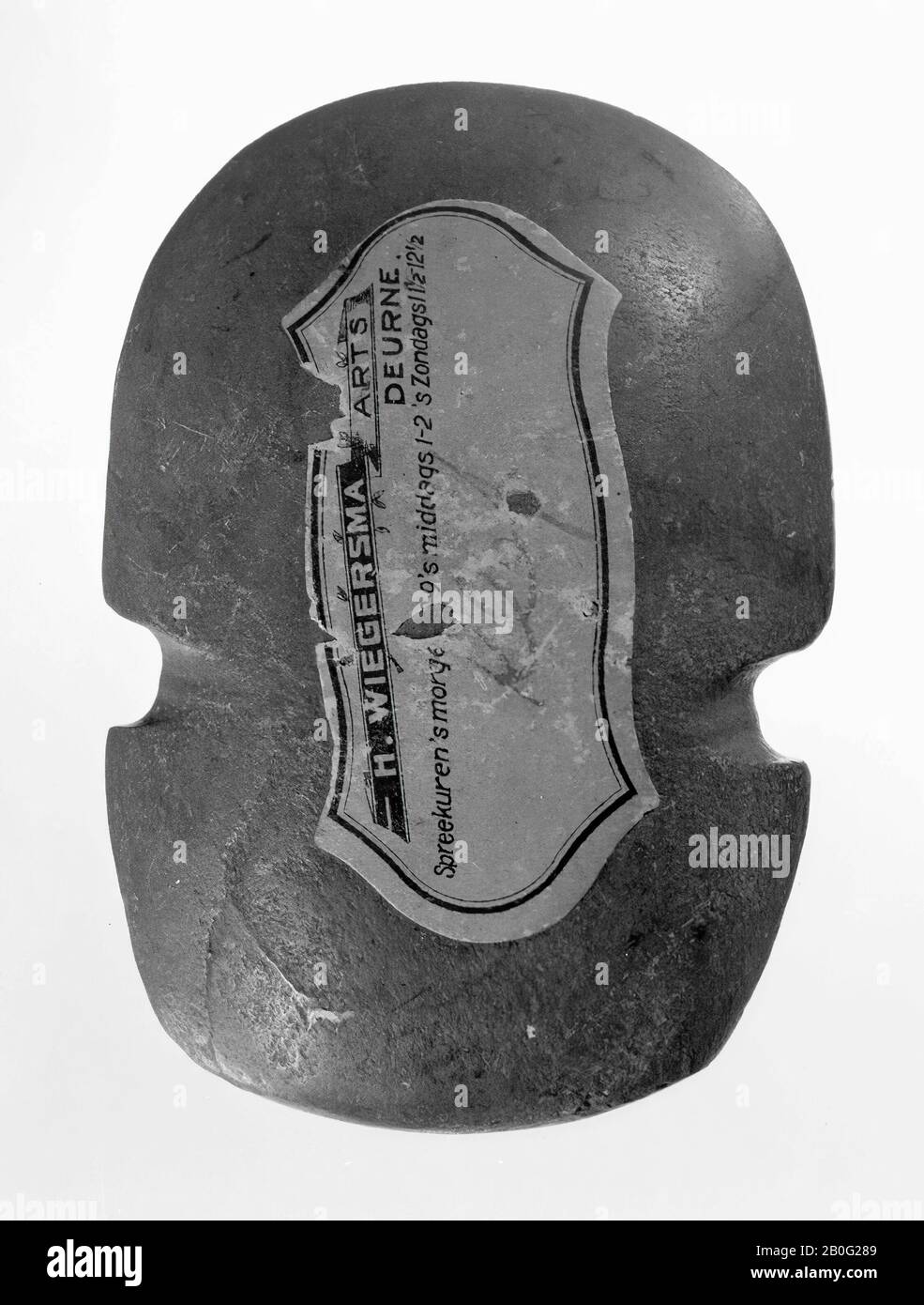 ax of green rock, a narrowing on both narrow sides. Ellipse of cross section, ax, stone, length: 9.3 cm, prehistory -2000 Stock Photo