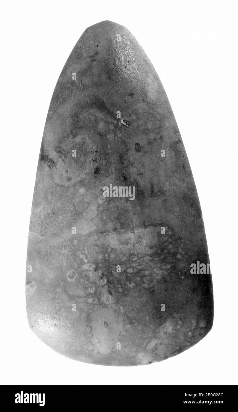ax of light gray flint with straight side faces, ax, stone, flint, length: 11 cm, prehistoric -4000 Stock Photo