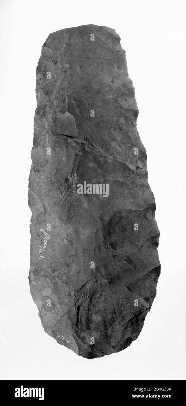 stone ax, rough and not cut, ax, stone, flint, length: 24.7 cm, prehistoric -4000 Stock Photo