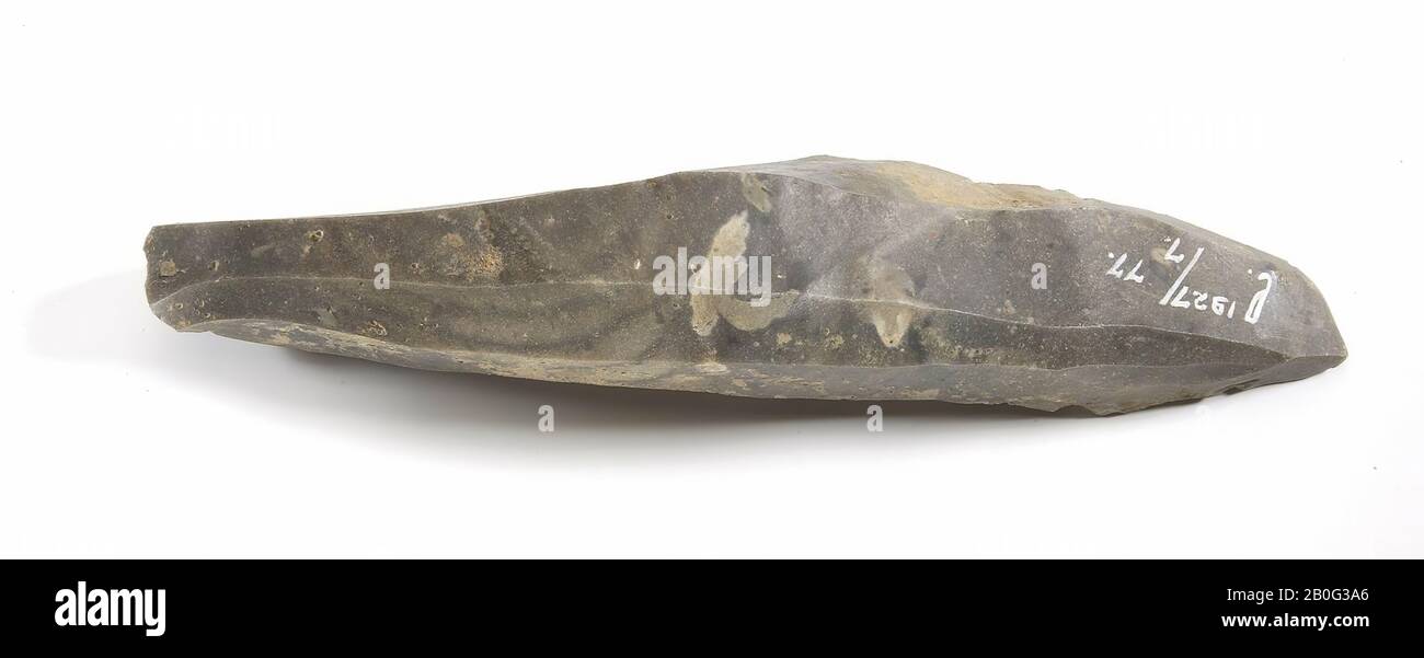 large flint as a tool used, blade, stone, flint, prehistory 4500-3800 BC, Netherlands, Limburg, Eijsden-Margraten, Rijckholt Stock Photo