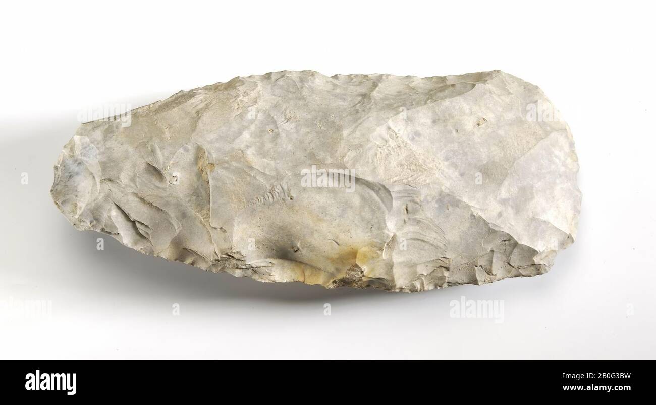 large flint ax, very regularly carved, with wide cut and pointed neck. Uncut, ax, stone, flint, prehistory 4500-3500 BC, Netherlands, Eijsden-Margraten, Rijckholt Stock Photo - Alamy